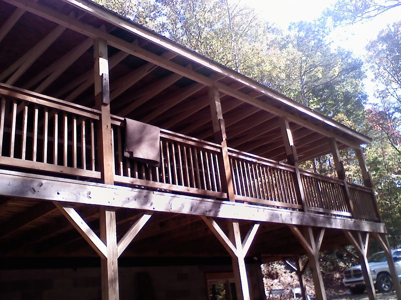 Timber framing under a new elevated porch and deck — Roof Leak Repair in Columbia Cross Roads by Roofing Brothers